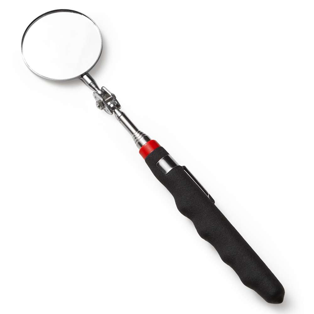 Dekton Round Telescopic Inspection Mirror 25cm to 70cm 360-Degree Full Rotation Head Stainless Steel DT60716B