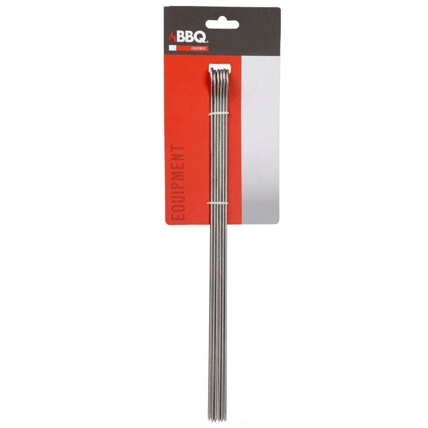 BBQ Equipment Stainless Steel Barbecue Skewer Set 35.5cm Pack of 6 099570