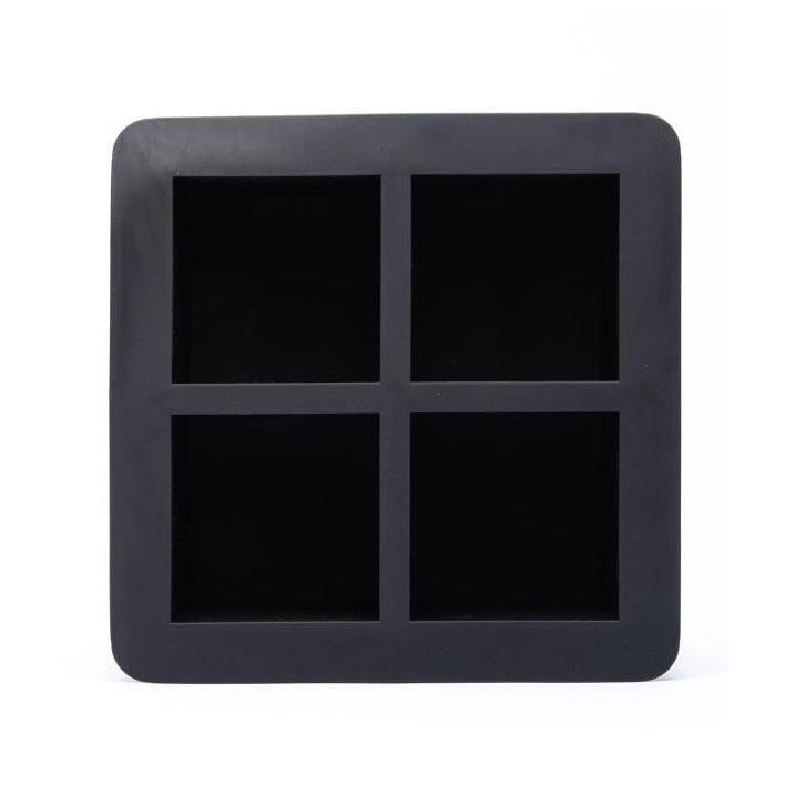 Excellent Houseware Barware 4 Ice Cube Mould Grey 16cm x 16cm x 6cm 119635 | Durable | Easy to Clean | Dishwasher Safe | High-Quality Silicone
