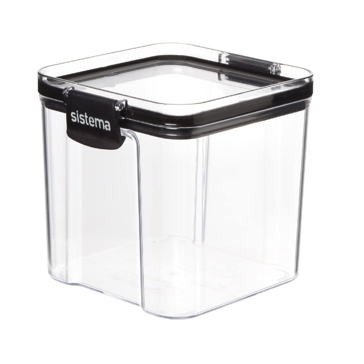 sistema-tritan-ultra-square-food-storage-container-clear-black-700ml-23.6oz-si51401-high-quality--ultra-clear--glass-like-clarity--airtight-seal--impact-resistant--dishwasher-safe--phthalate-and-bpa-free