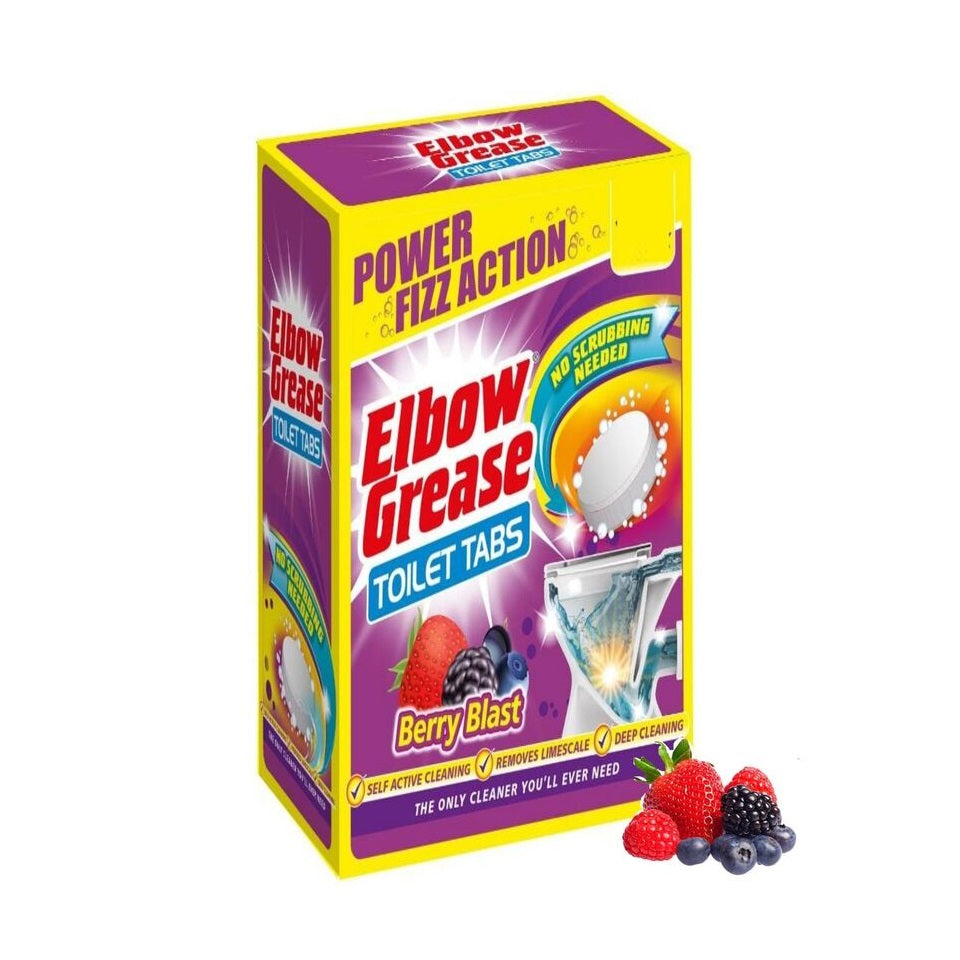 151 Elbow Grease Power Fizz Action Berry Blast Toilet Cleaner Tabs White Pack of 10 EG75 | No Scrubbing Needed | Removes Upto 100 Percent Limescale | Self Active Cleaning | Deep Cleaning