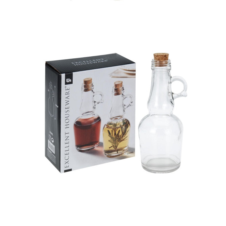 Excellent Houseware Oil and Vinegar Glass Transparent 7cm x 18cm Pack of 2 250ml 126983 | Cruet Set