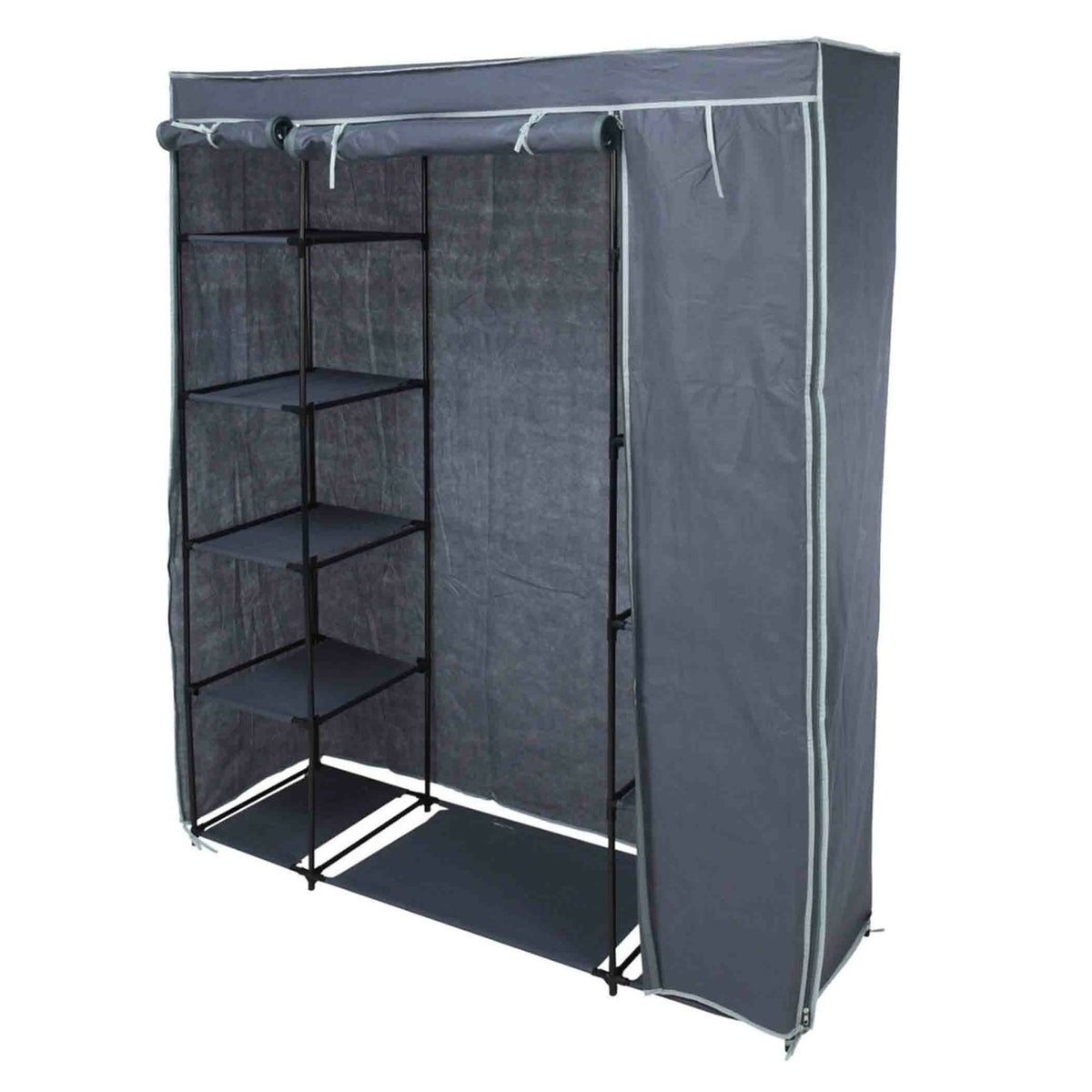 Storage Solutions Wardrobe Grey 141cm x 45cm x 167cm 055025