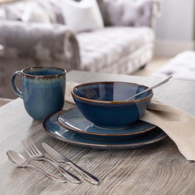 Mason Cash Reactive Side Plate Blue 20.5cm 2002.186 | Durable Stoneware | Dishwasher Safe | Microwave Safe
