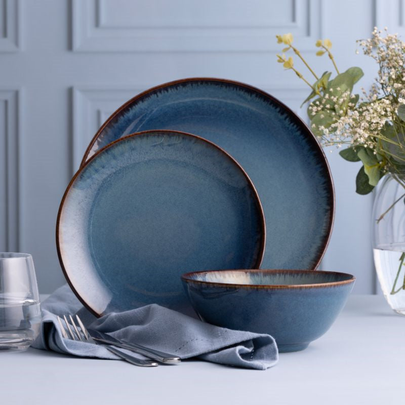 Mason Cash Reactive Side Plate Blue 20.5cm 2002.186 | Durable Stoneware | Dishwasher Safe | Microwave Safe