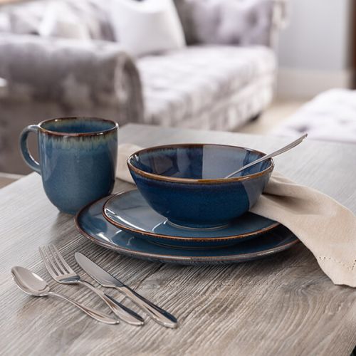 Mason Cash Reactive Bowl Blue 16.5cm 2002.187 | Fine Stoneware | Durable | Dishwasher Safe | Microwave Safe