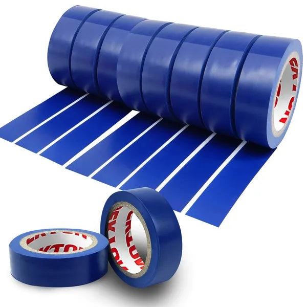 Dekton Flame Retardant Insulation Tape Blue 19mm x 20Mtr Pack of 10 DT90856BL | 0.13mm Thick | Water Resistant | Self Fusing Adhesive PVC Tape | Up To 600V Protection | 0 Degree Celcius To -80 Degree Celcius Working Temp