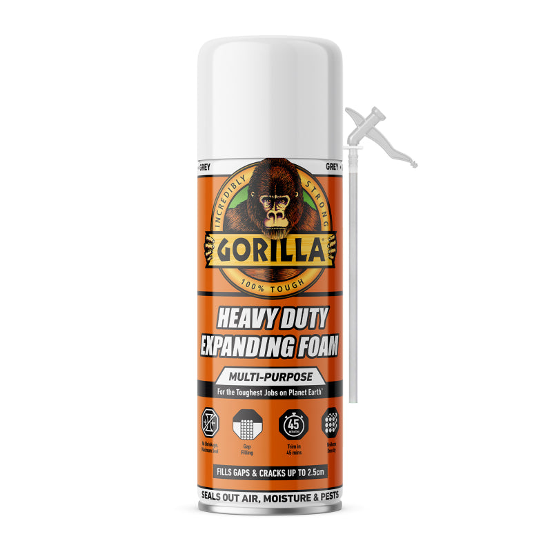 Gorilla Heavy Duty Expanding Foam Grey 353ml 520 | Multi-Purpose | No Shrinkage Maximum Seal | Gap Filling | Trim in 45 Minutes | Uniform Density
