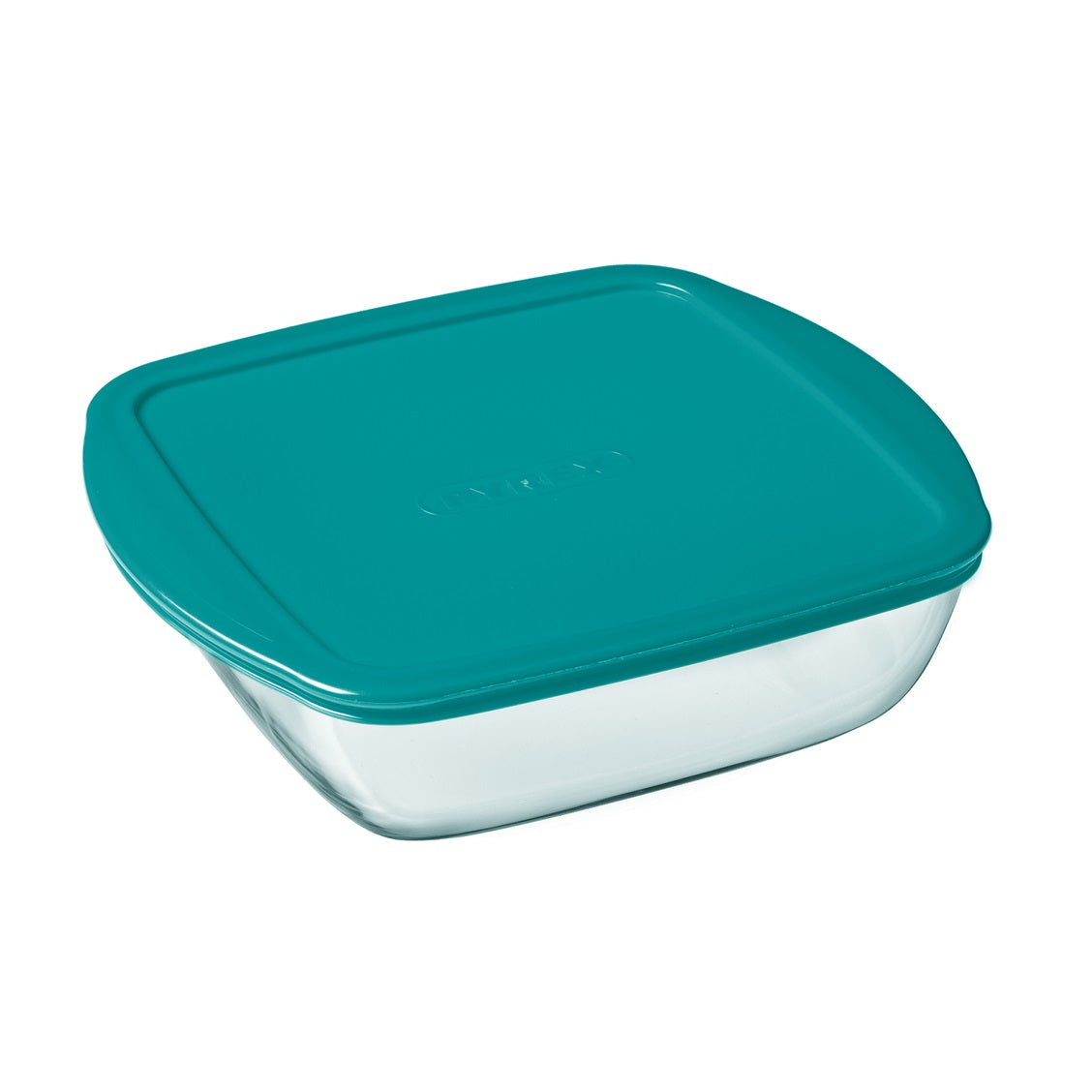 Pyrex Cook and Store Square Dish Transparent 14cm x 12cm x 7cm 0.35Ltr 210P000 | Airtight BPA-free Lid | Multi-uses | Manipuler Handle| Microwave Safe | 3 Conserver Store