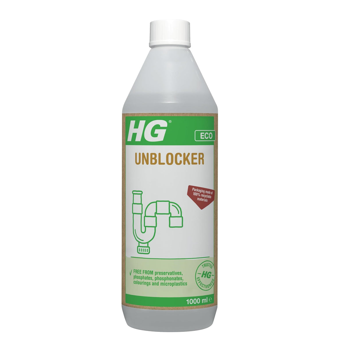 HG ECO Drain Unblocker Clear 1Ltr 2312