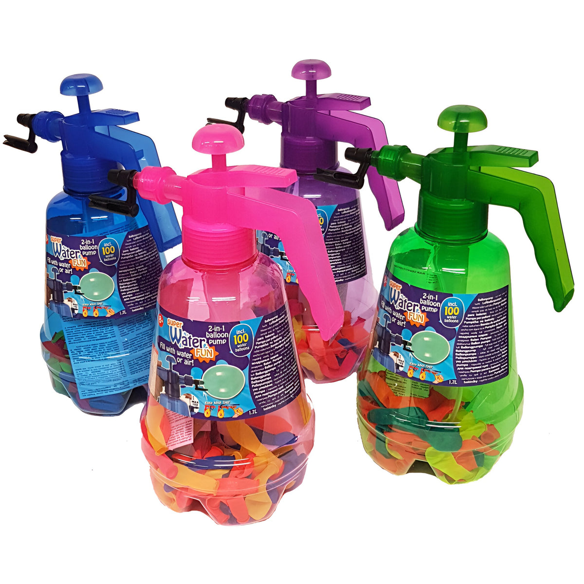 2-IN-1 Balloon Pump with 100 Balloons Assorted Colours Pack of 1 146724