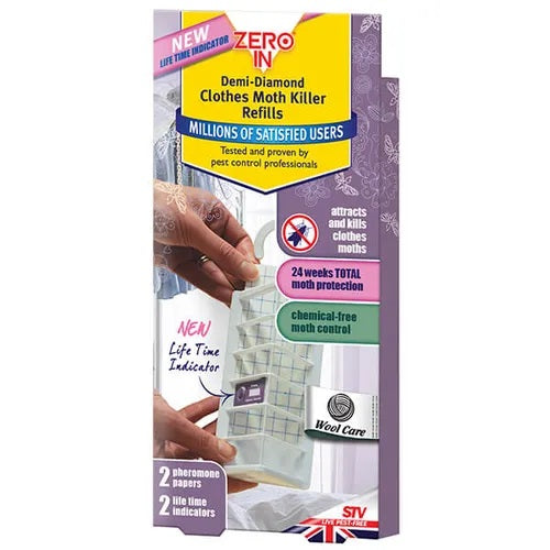 Zero In Demi-Diamond Clothes Moth Killer Refills White Pack of 2 ZER438