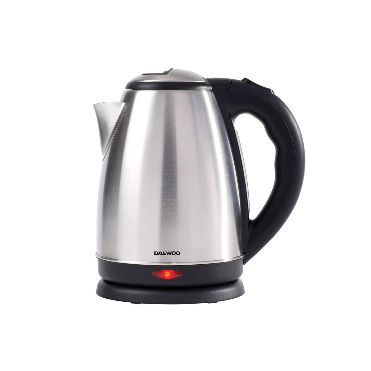 Daewoo Brushed Steel Jug Kettle with Removable Filter 2200W Chrome-Black 1.8Ltr SDA1516 | 360 Degree Swivel Base