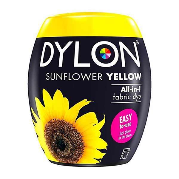 Dylon All in 1 Fabric Dye Machine Pod for Clothes and Soft Furnishings Sunflower Yellow 350g 2205317