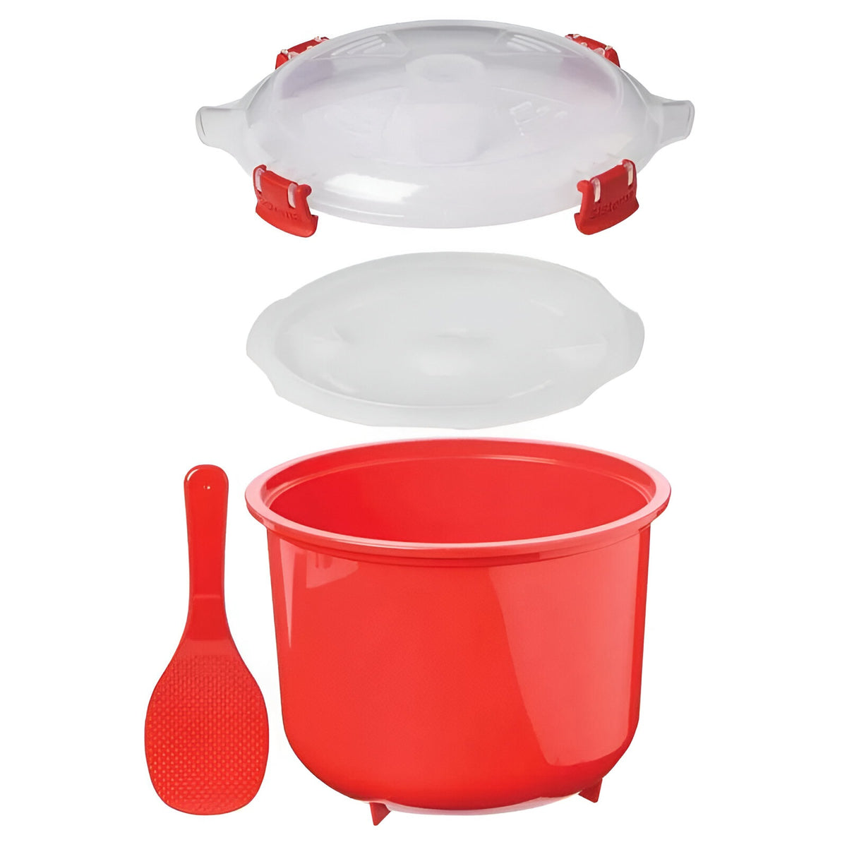 Sistema Microwave Rice Steamer Red And Clear 2.6Ltr 1110 | BPA Free | Phthalate Free