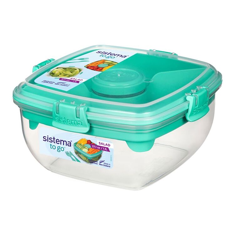 Sistema Clip Base and Lid To Go Salad Container Clear 1.1Ltr 21356-53C
