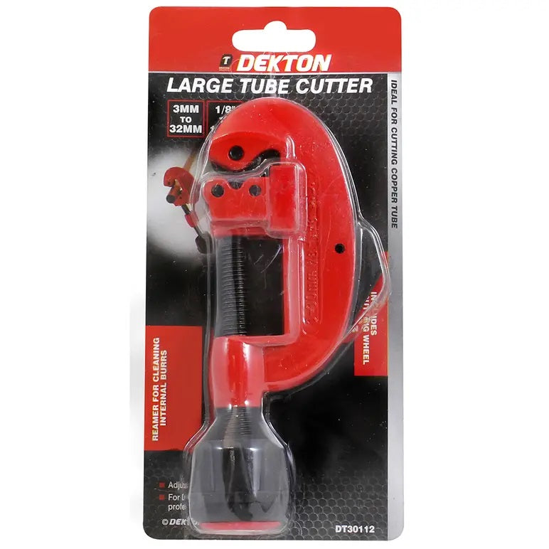 Dekton Tube Cutter Red Large DT30112 | 3mm to 32mm | Ideal for Cutting Copper Tube
