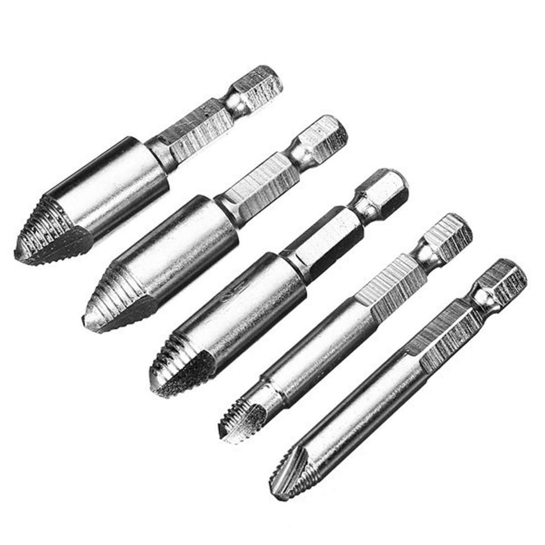Dekton Extractor Damaged Screw and Bolt Remover Set Metallic Silver Pack of 5 DT65920