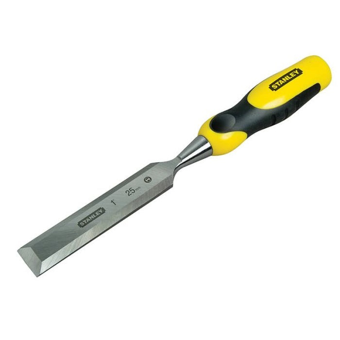 Stanley DynaGrip Bevel Edge Carbon Steel Chisel with Strike Cap Yellow and Black 25mm STA016880
