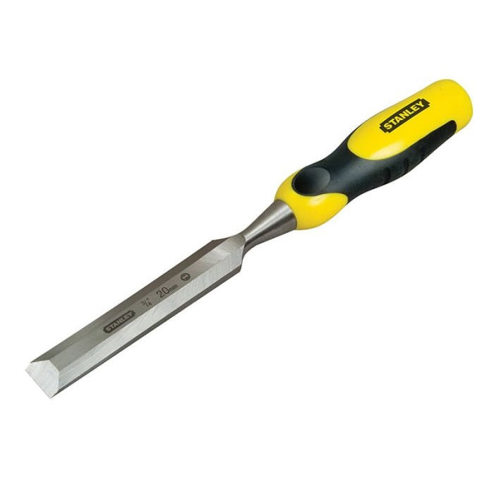 Stanley DynaGrip Bevel Edge Carbon Steel Chisel with Strike Cap Yellow and Black 20mm STA016878