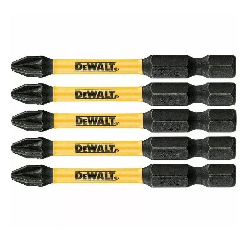 Dewalt Extreme Impact Torsion Bits PZ2 Black 50mm Pack of 5 DT7391T-QZ