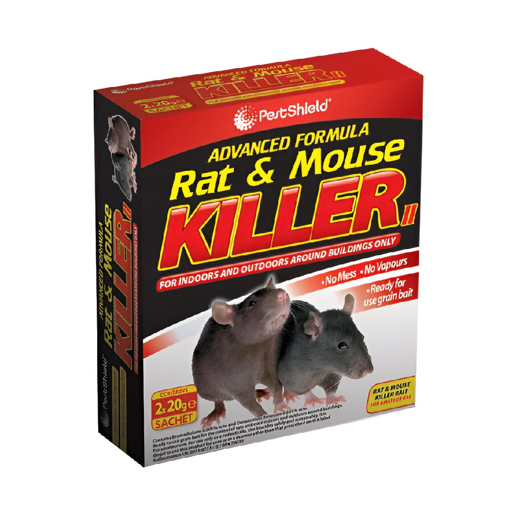 151 Pest Shield Rat and Mouse killer Refill Sachets 20g Pack of 2 PRO1012B | For Indoor and Outdoor Use | No Mess | No Vapours | Easy to Use | Includes Bait Tray | Advanced Formula