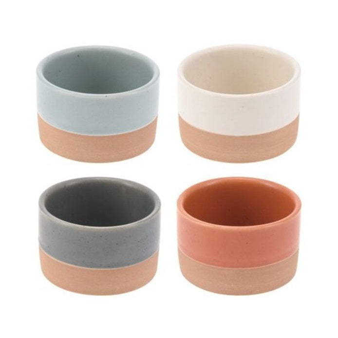 Excellent Houseware Ceramic Bowl Set Multicolour 6.5cm x 4cm Pack of 4 173972 | Stackable and Durable | Ideal for Soup-Cereal-Salads and Snacks