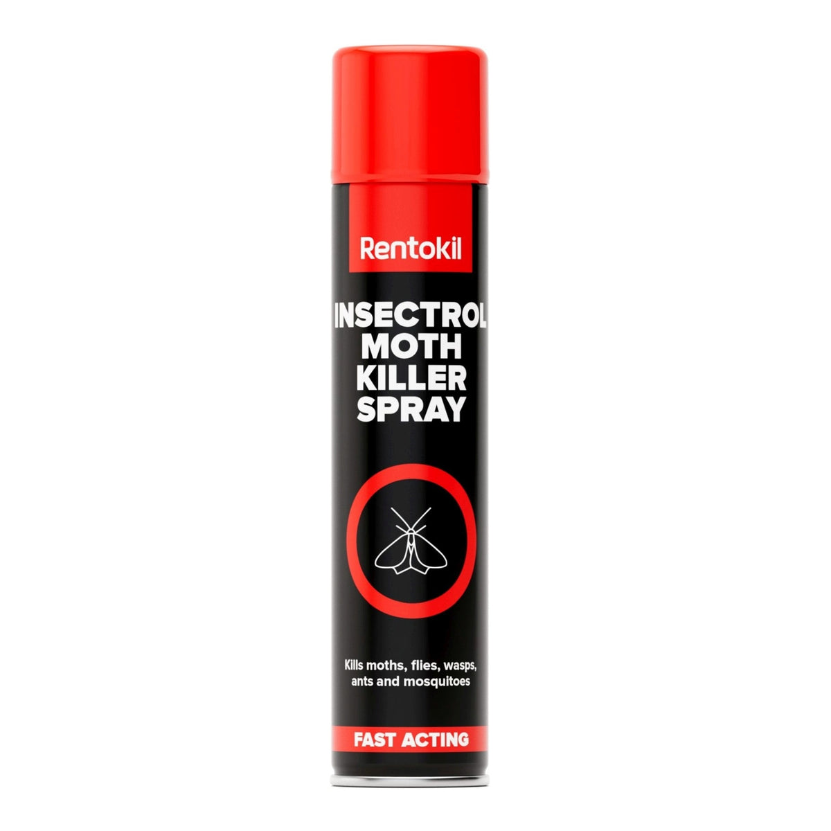 Rentokil Insectrol Moth Killer Fast-Acting Insecticide Spray Multicoloured 250ml | For Moths-Flies-Wasps-Ants and Mosquitoes