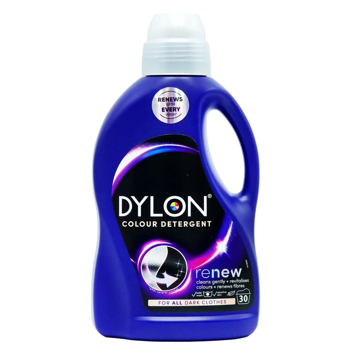 Dylon Colour Triple Renew Formula Detergent Laundry Liquid Navy Blue 1.5Ltr 2996177 | Gentle Fabric Wash for Coloured Clothes | Renews and Revitalises Colours | 30 Washes | Biodegradable Formula | For All Dark Clothes