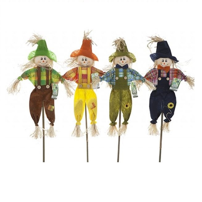 Roots and Shoots Large Scarecrow Cute Harvest Themed Garden Decoration Assorted Colours 32-Inch Pack of 1 956110 | Autumn Yard Ornaments