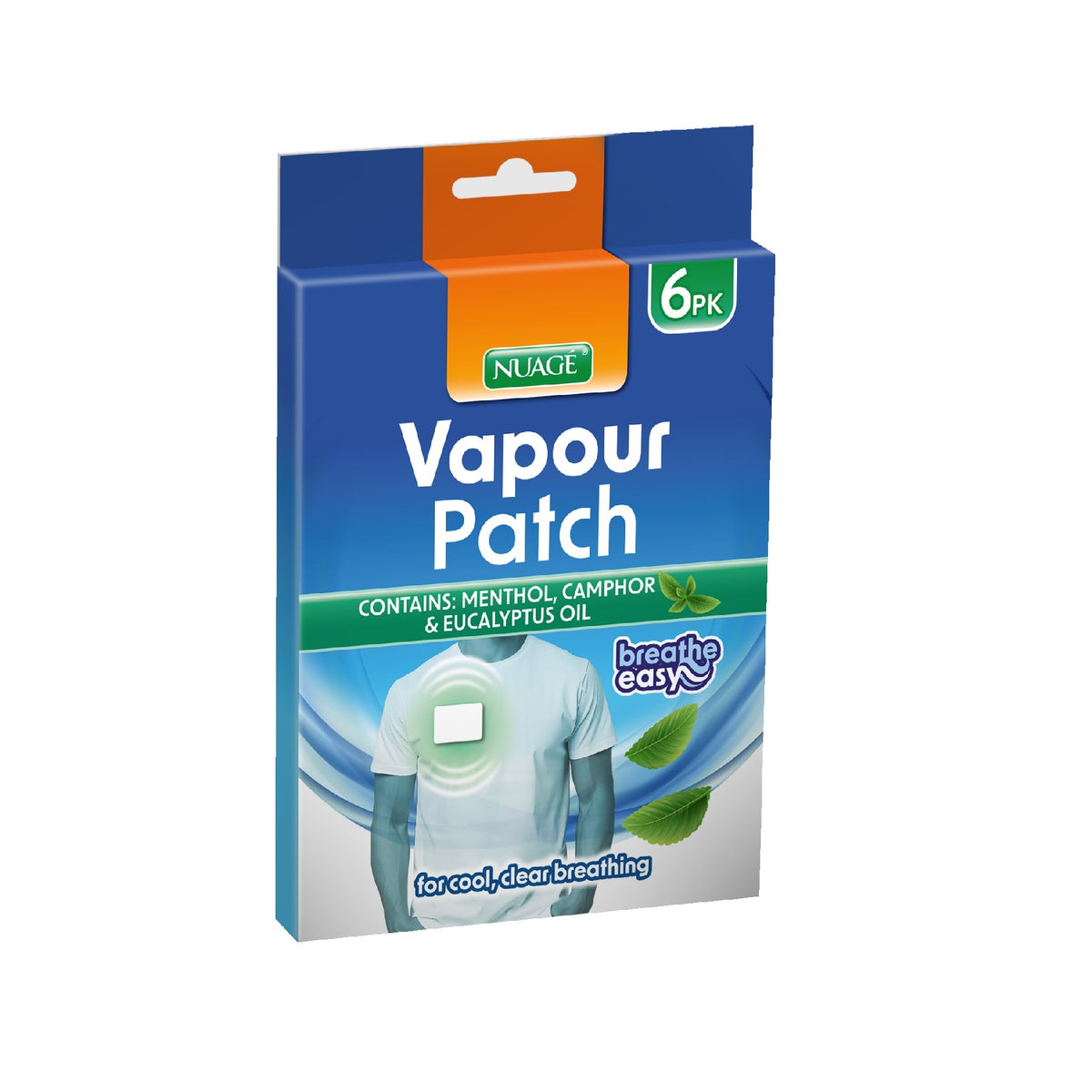 151 Nuage Vapour Patch White Pack of 6 NUA1215 | For Cool - Clear Breathing | Breathe Easy | Contains - Menthol - Camphor and Eucalyptus Oil