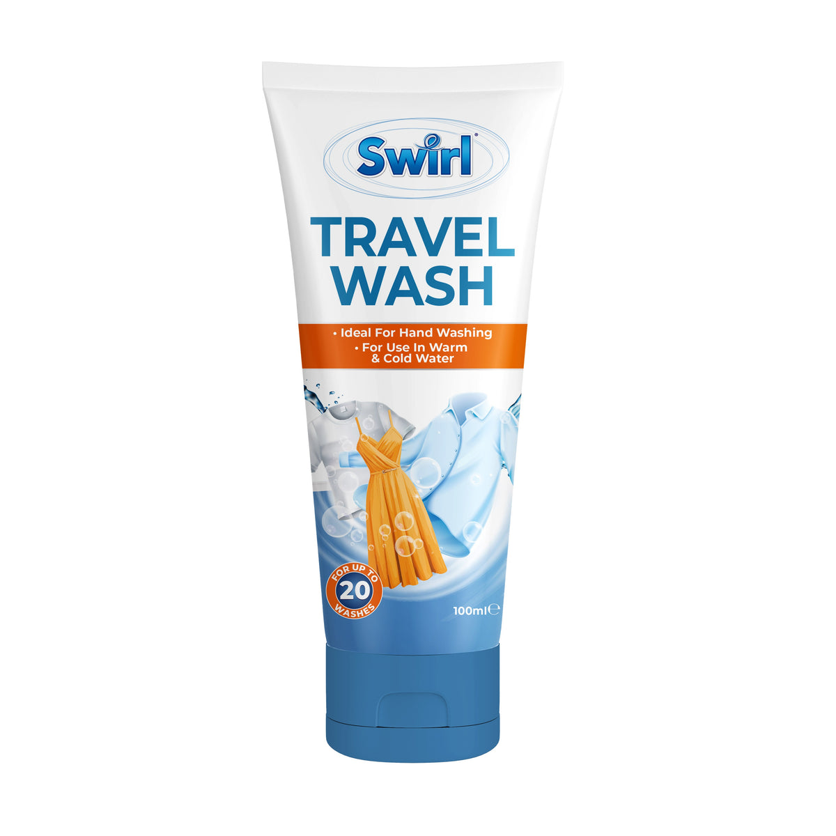 151 Swirl Travel Wash 100ml SW1040 | Ideal for Hand Washing | For Use in Warm and Cold Water | For upto 20 Washes
