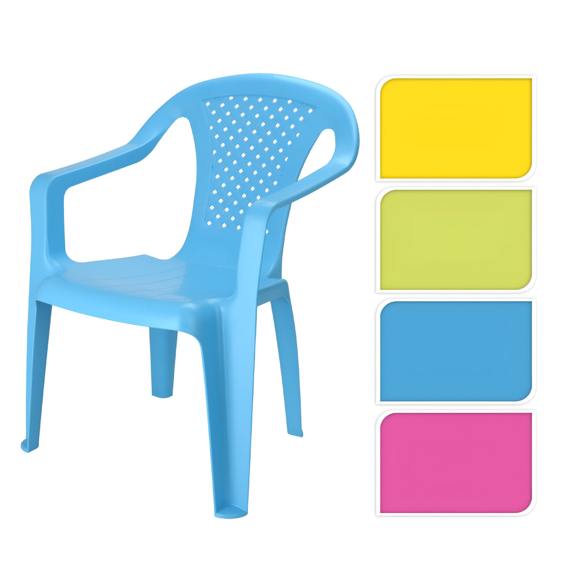 Children's Plastic Chair Assorted Colours 39cm x38cm x 52cm Pack of 1 566728
