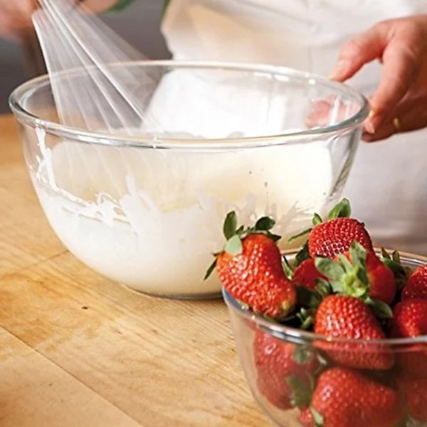 Pyrex Classic Round Glass Mixing Bowl Clear 21cm x 21cm x 11cm 2Ltr 180B000 | Heat-Resistant Borosilicate Glass | Microwave-Oven and Dishwasher Safe | Durable and Versatile Kitchen Essential
