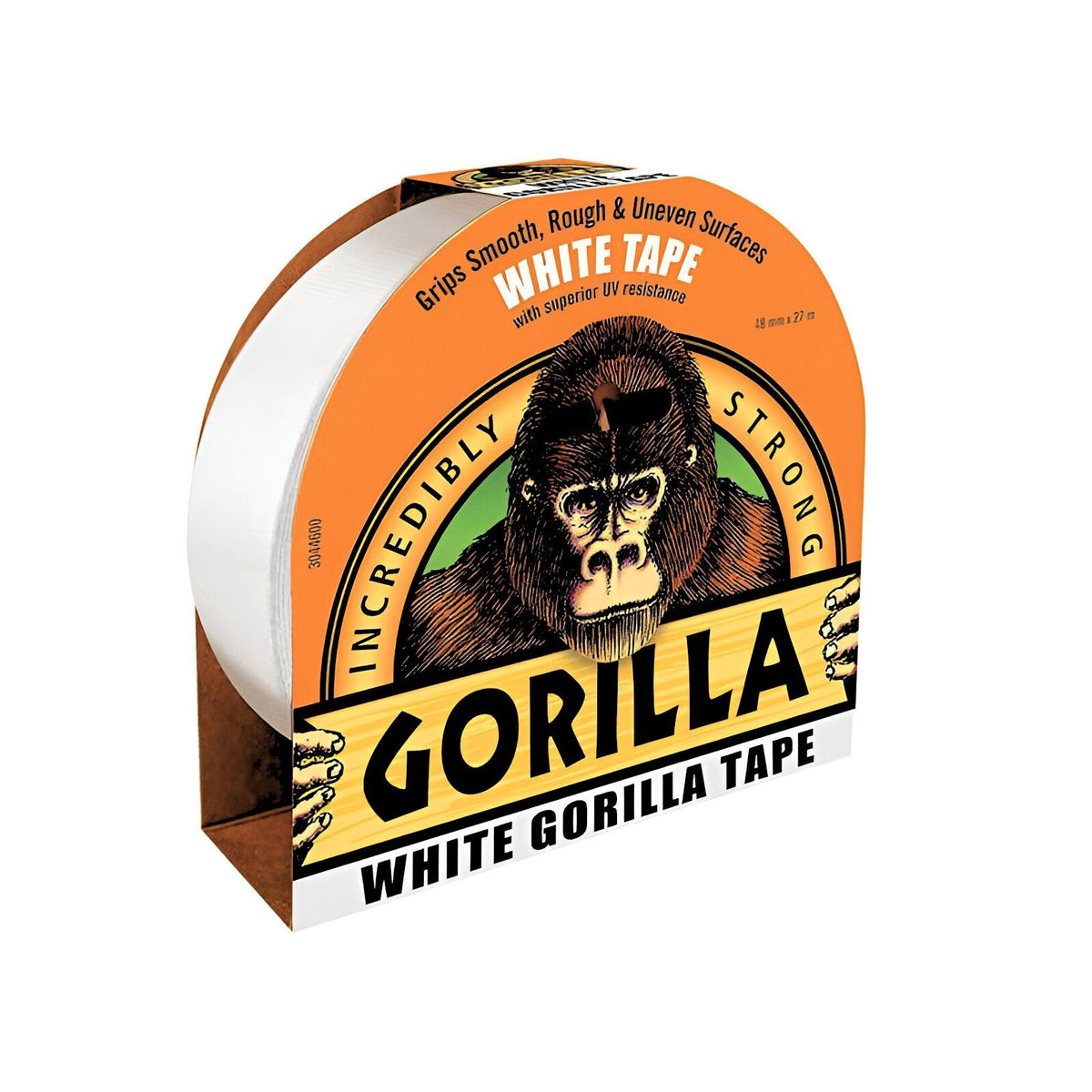 Gorilla Double Thick Adhesive Tape White Large W48mm x L27Mtr 3044601 | Incredibly Strong | Superior UV Resistance | Grips Smooth - Rough and Uneven Surfaces | Weather Resistant Shell | Incredible Strength | Extra Strong