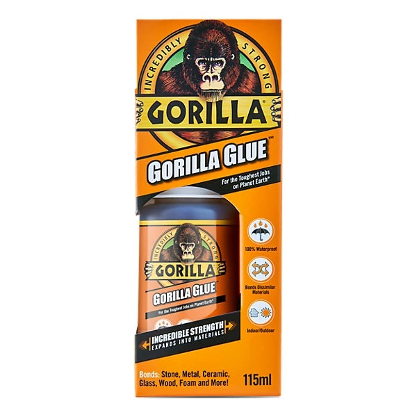 Gorilla Multi-surface Adhesive Glue Brown 115ml 1044401 | Incredibly Strong and Fast Bond | Waterproof | For Wood-Metal-Stone and More | For Indoor-Outdoor Use | Bonds Dissimilar Materials