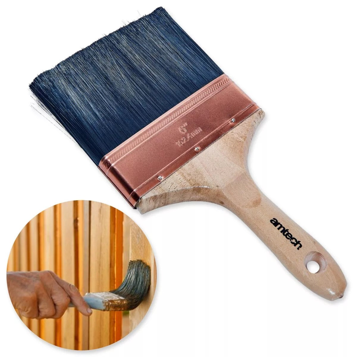 Amtech Professional Wall Brush 6-Inch S3965 | Suitable for Interior and Exterior Use | Ideal for Rough and Textured Surfaces