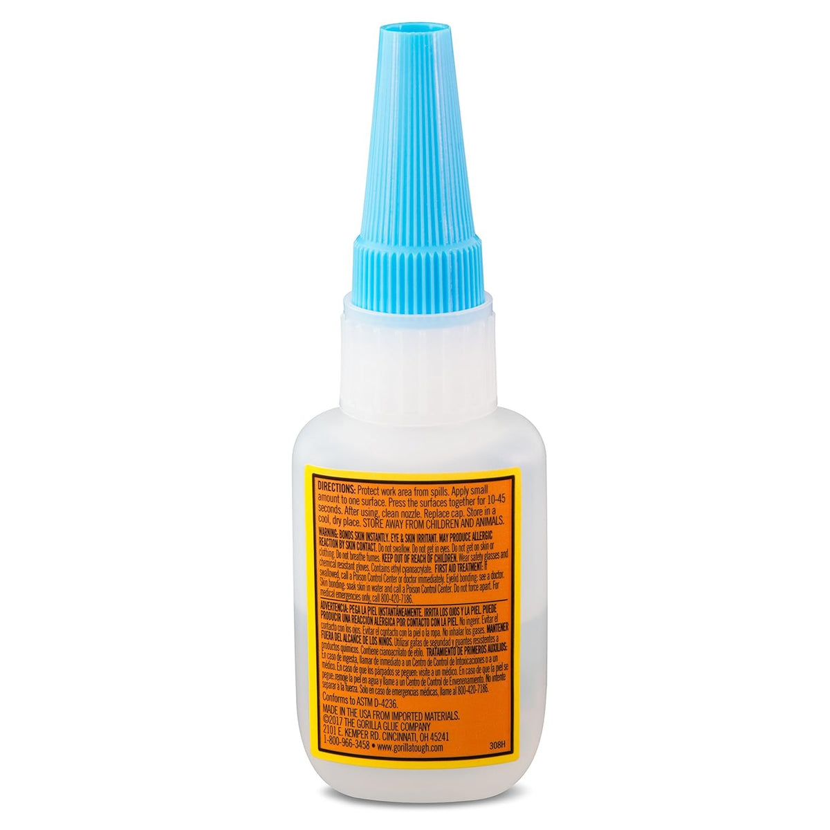 Gorilla Superglue White 15g 4044203 | Impact Tough Formula | Set Time 10-45 Second | Anti - Clog Cap | Bonds Metal - Wood - Ceramic - Leather - Paper - Rubber - Plastics and More