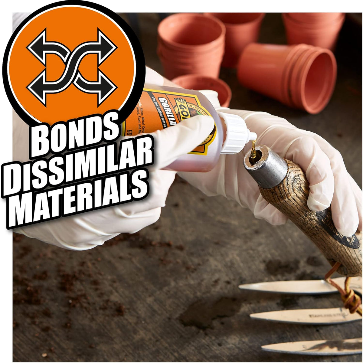 Gorilla Glue Brown 60ml 1044202 | For the Toughest Jobson Planet Earth | Waterproof | Incredibly Strong | Bonds Metal - Stone - Wood - Ceramics - Foam - Glass and More