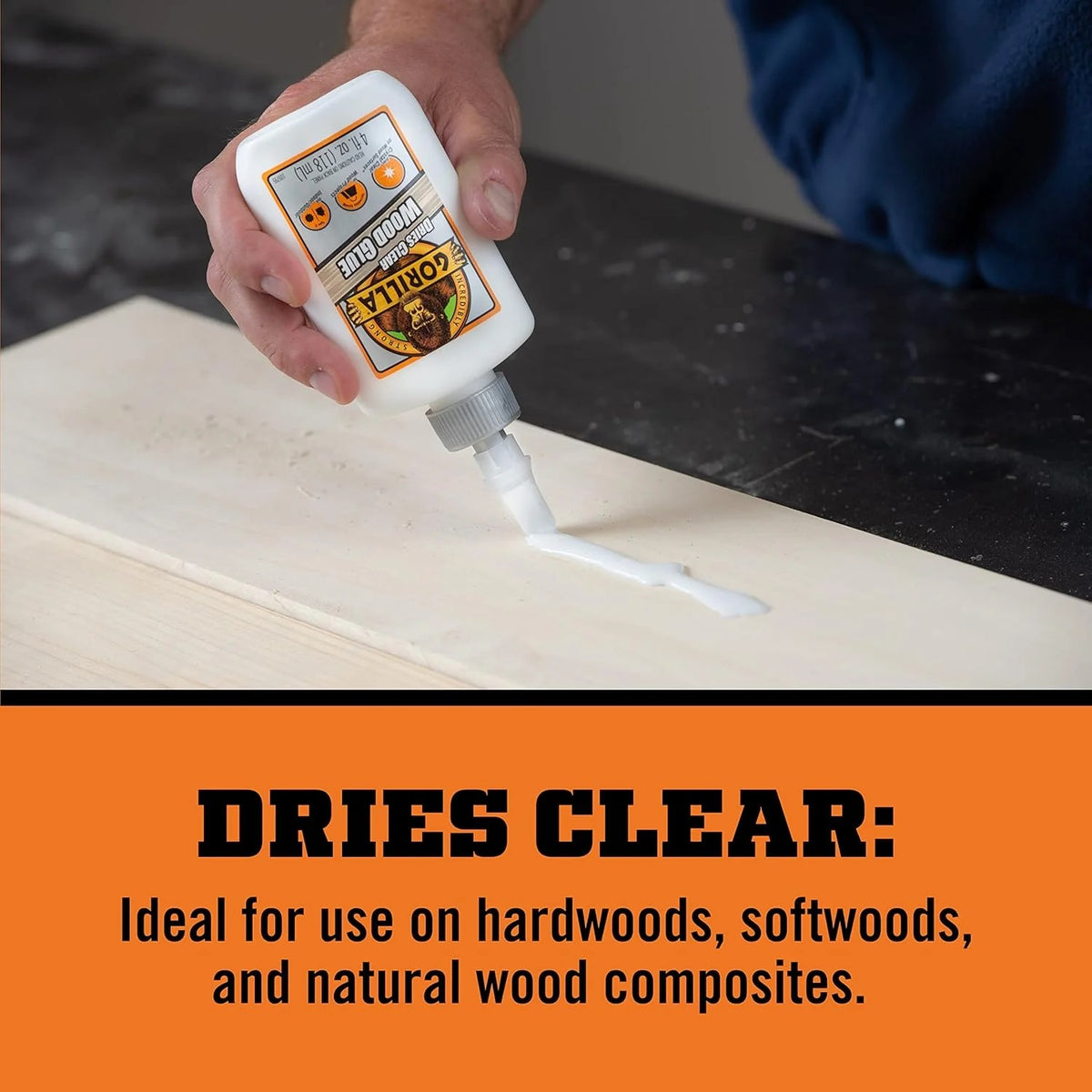 Gorilla Wood Glue White 118ml 5044401 | D3 Water Resistance | Indoor and Outdoor | Anti - Clog Applicator