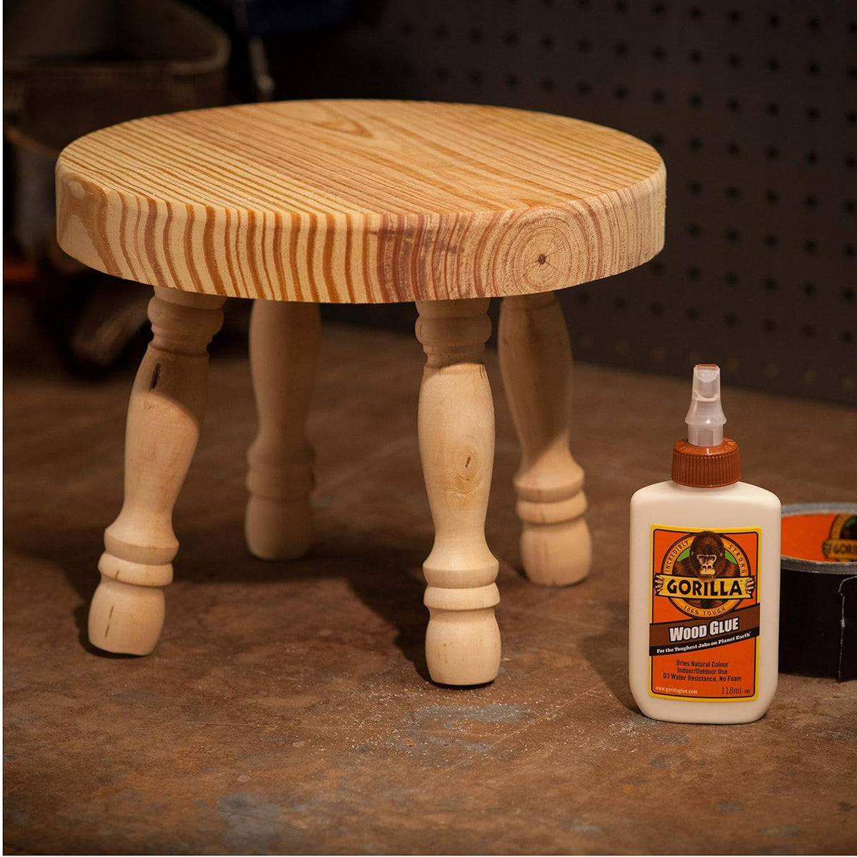 Gorilla Wood Glue White 118ml 5044401 | D3 Water Resistance | Indoor and Outdoor | Anti - Clog Applicator