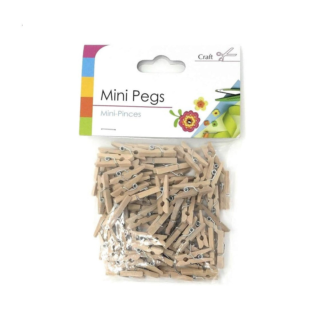 Sifcon Sil Craft Wooden Mini Pegs Brown Pack of 75 ST7019