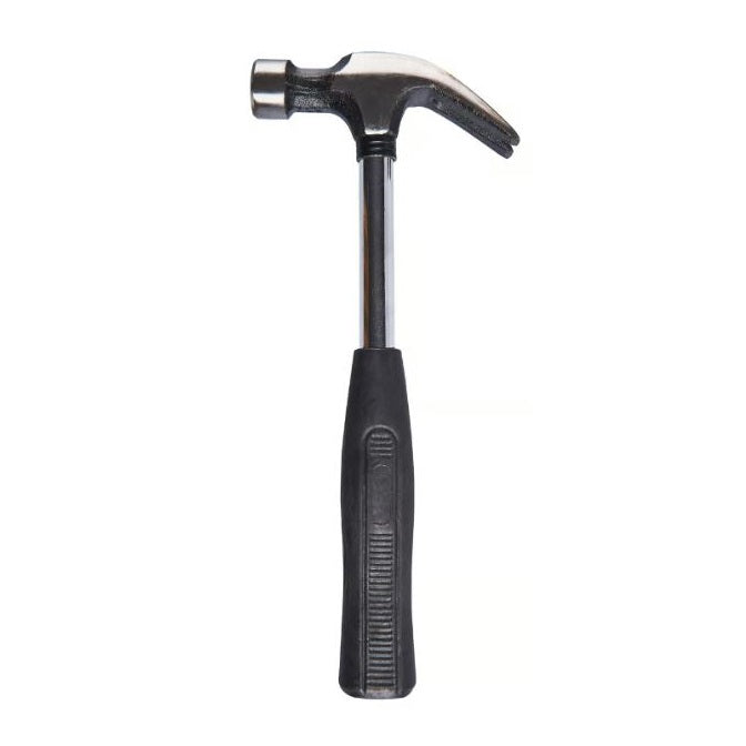Amtech Heavy Duty Steel Claw Hammer with Rubber Grip Silver and Black 16oz A0100