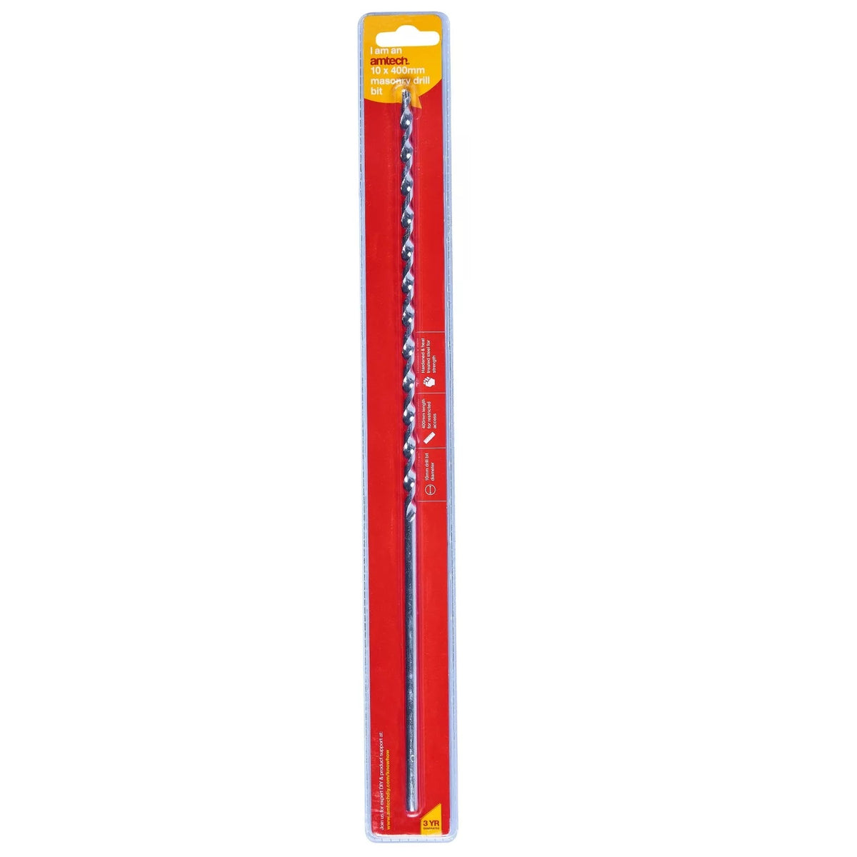 Amtech Heavy Duty Masonry Drill Bit Silver 10mm x 400mm F4220