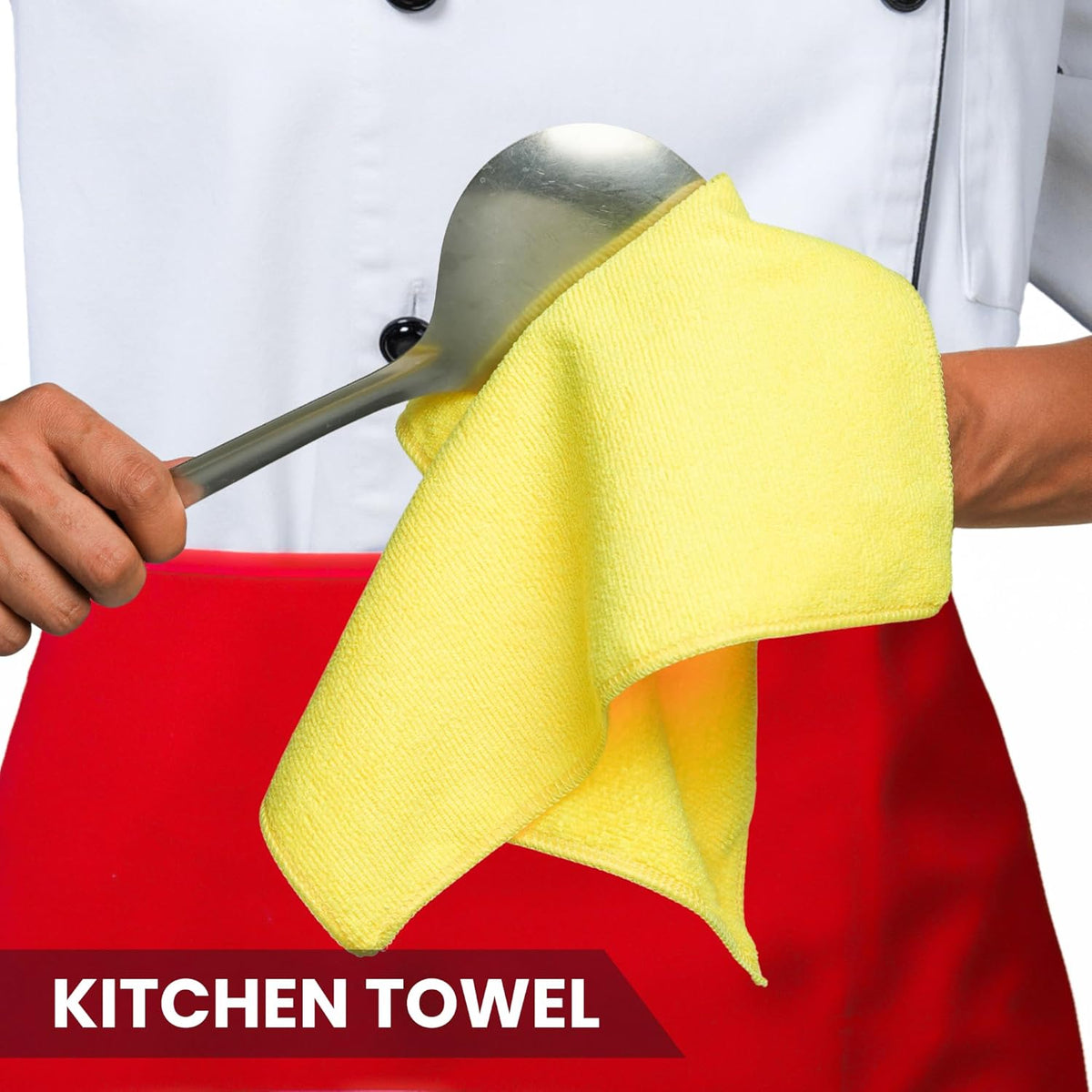 Bettina Professional Large Microfibre Cloths Yellow 38cm x 38cm Pack of 10 B487 | Heavy-Duty Cleaning Cloths | Highly Absorbent and Lint-Free | Wet and Dry Use | Traps Dirt and Moisture