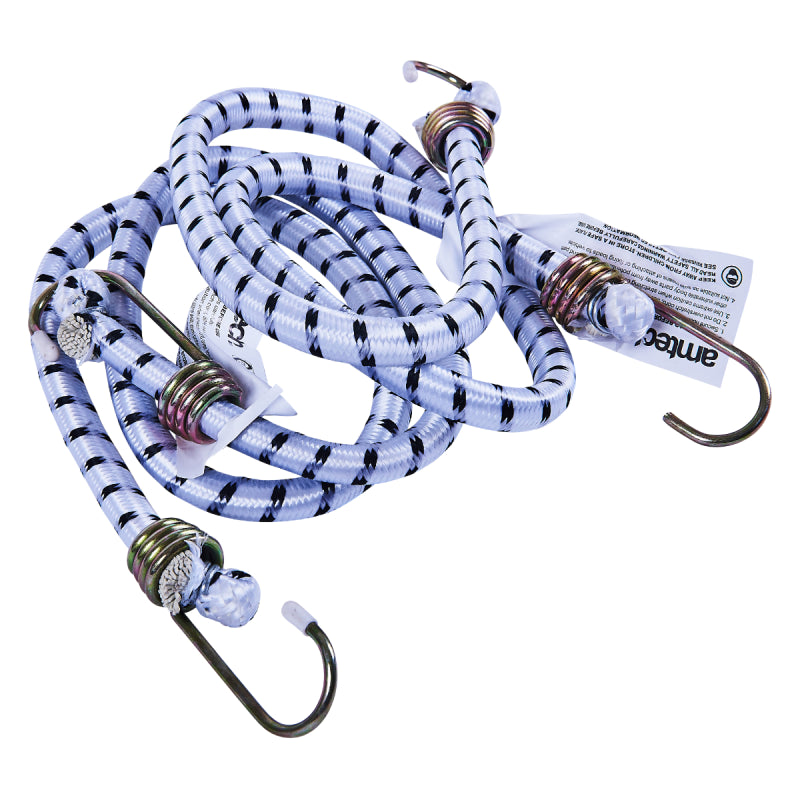 Amtech Heavy Duty Bungee Cords Assorted Colours 90cm Pack of 2 S0650 | Elastic Straps with Strong Metal Hooks | Secure Tie-Down for Luggage and Outdoor Use