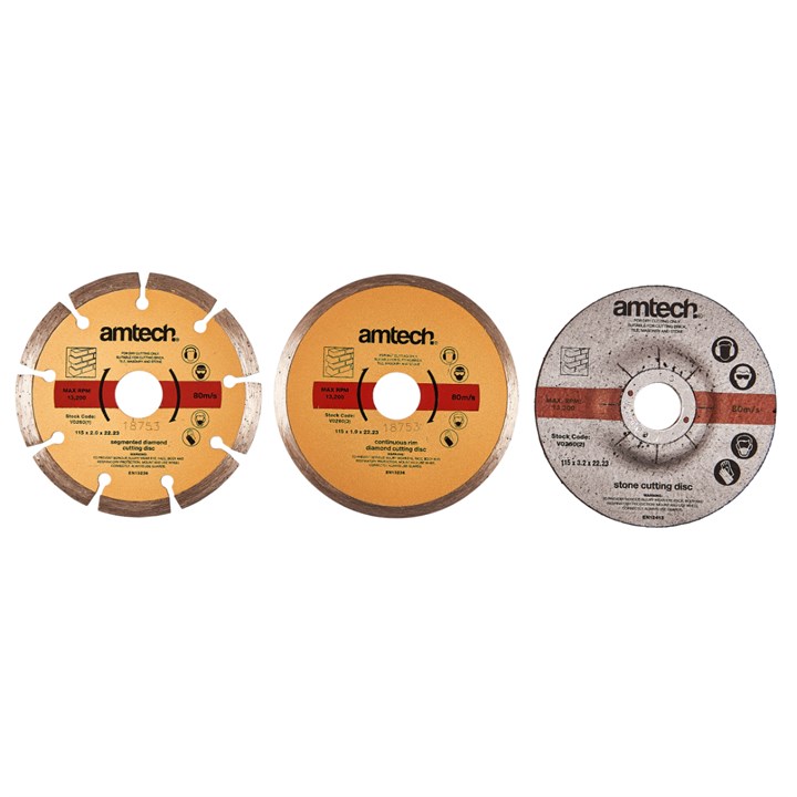 Amtech Diamond and Cut Off Blade Set Assorted Set of 3 V0260