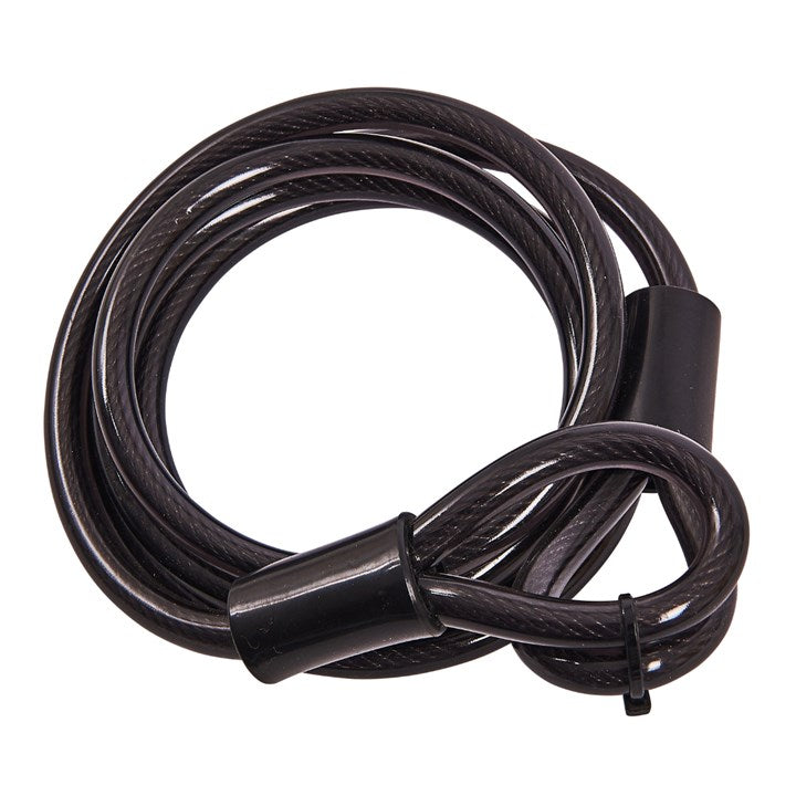 Amtech Heavy Duty Cable Lock Black 1.5Mtr T1690 | Strong Braided Hardened Steel Cable | Loops Accept 18mm Padlock Shackles