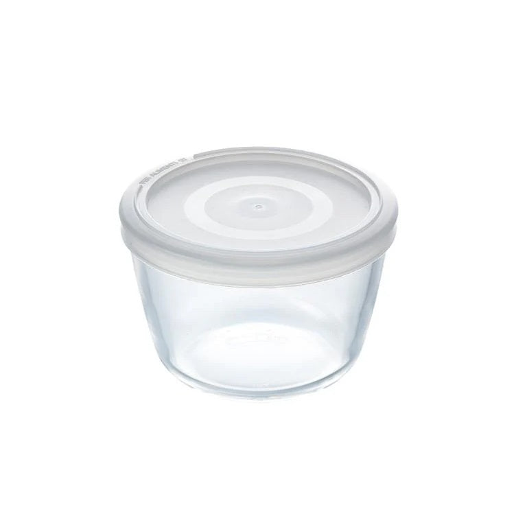 Pyrex Round Glass Food Storage Container with Lid Clear 600ml 152P001 | Airtight | Thermal Shock Resistant