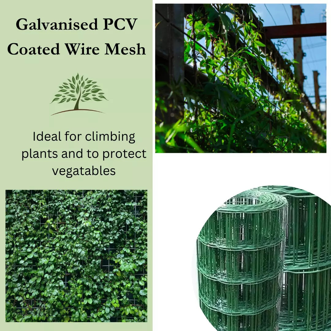 Green Blade Heavy-Duty Plastic Mesh Net Green 5Mtr x 1Mtr CW151 | HDPE Mesh with 20mm Mesh Holes | Garden Netting for Plants-Trees and Fencing | Deter Birds and Pests